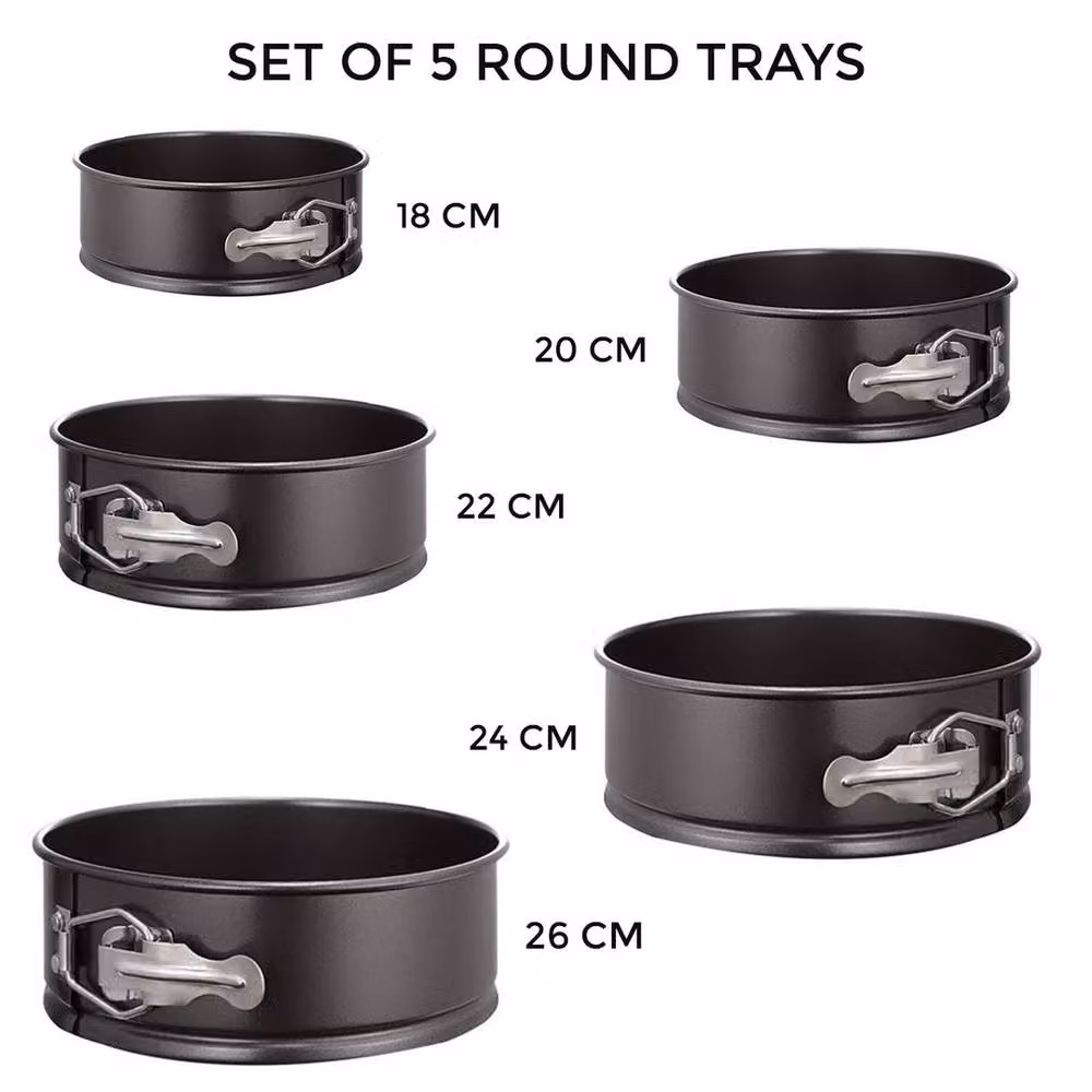 SPETLEK 10-Piece Non-Stick Springform Cake Tin Set in Black, including Round and Square Tins – 1