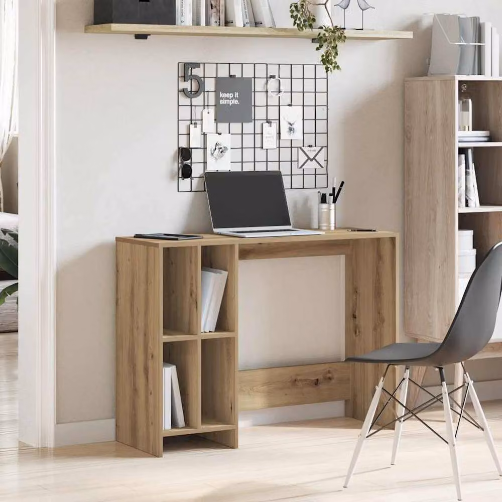 Berkfield Home Artisan Oak Writing Desk in Brown, W: 102.5 cm, D: 35 cm, H: 75 cm – 3