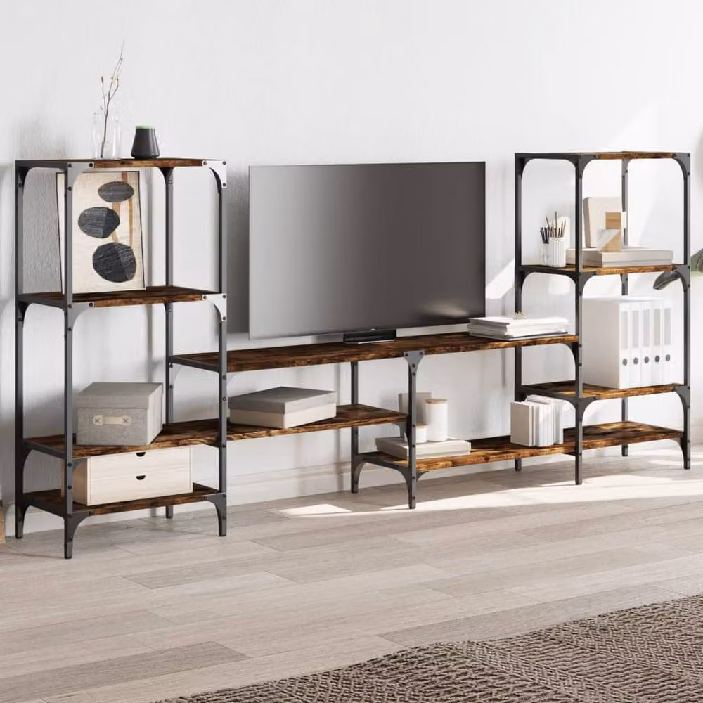 Berkfield Home Smoked Oak TV Cabinet in Brown, W/D/H: 206.5 x 28.5 x 95 cm – 3