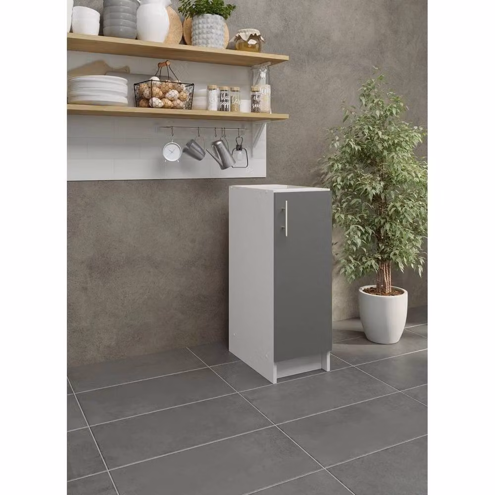 SPETLEK Grey Matt MDF Kitchen Base Unit with Hinged Doors and Internal Shelves – 3