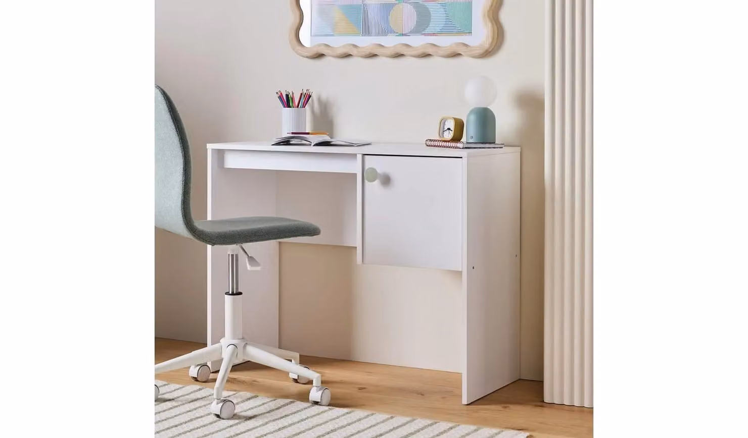 Juno Kids 2 Drawer White Childrens Study Table W/D/H: 90 x 120 x 39.5 cm