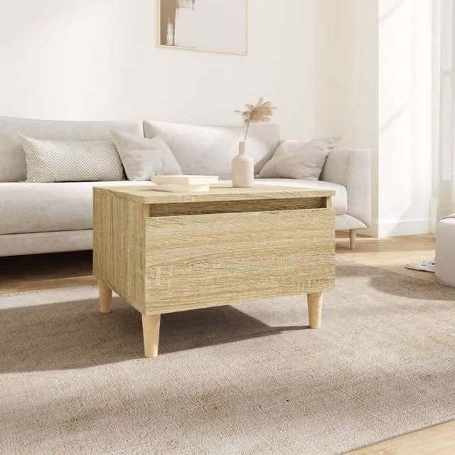 Berkfield Home Sonoma Oak Side Table in Brown, W/D/H: 50 x 46 x 35 cm – 1