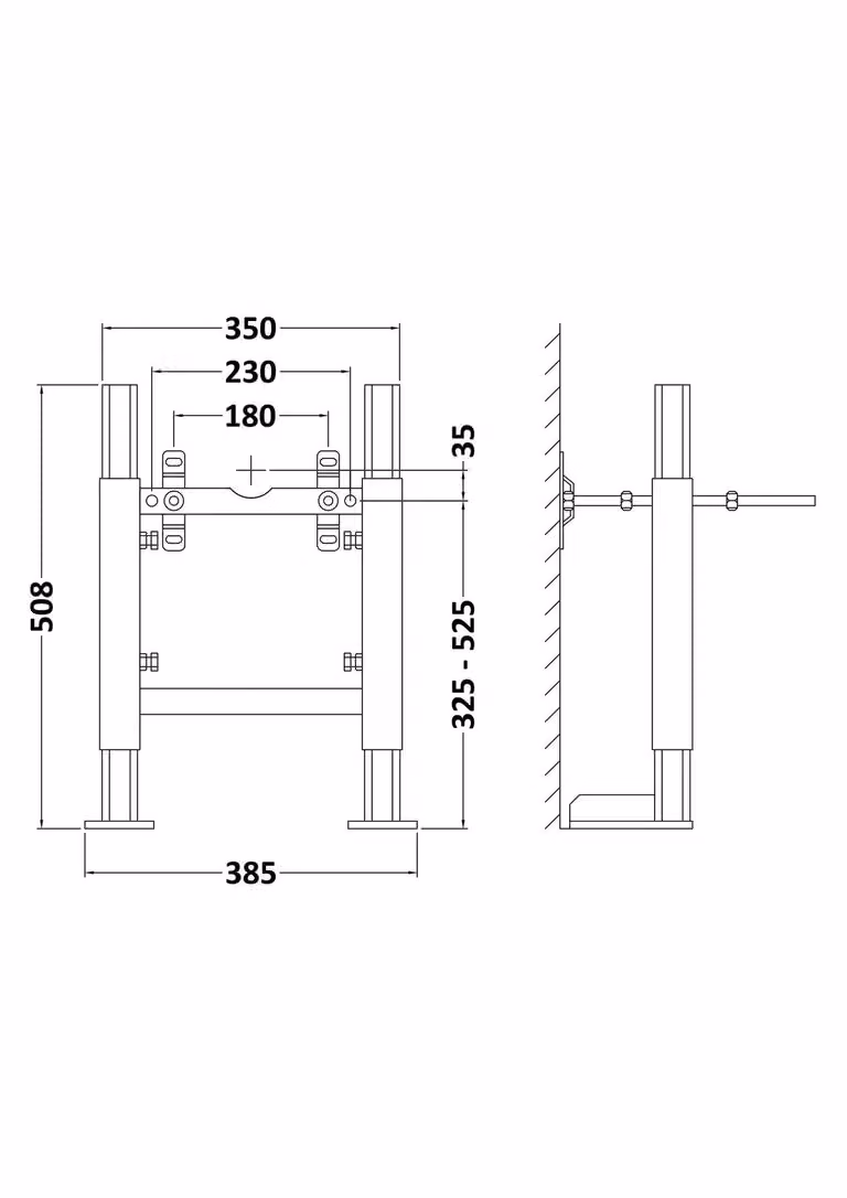 Balterley Standard Wall Frame for Wall Hung WC Pans in White