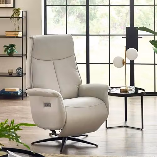 Julian Bowen Sofia Grey Synthetic Leather Swivel Recliner Chair
