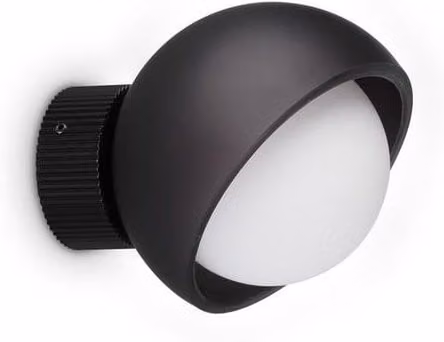 Netlighting Bloom Black Globe Wall Light with Glass Sphere and G9 Base