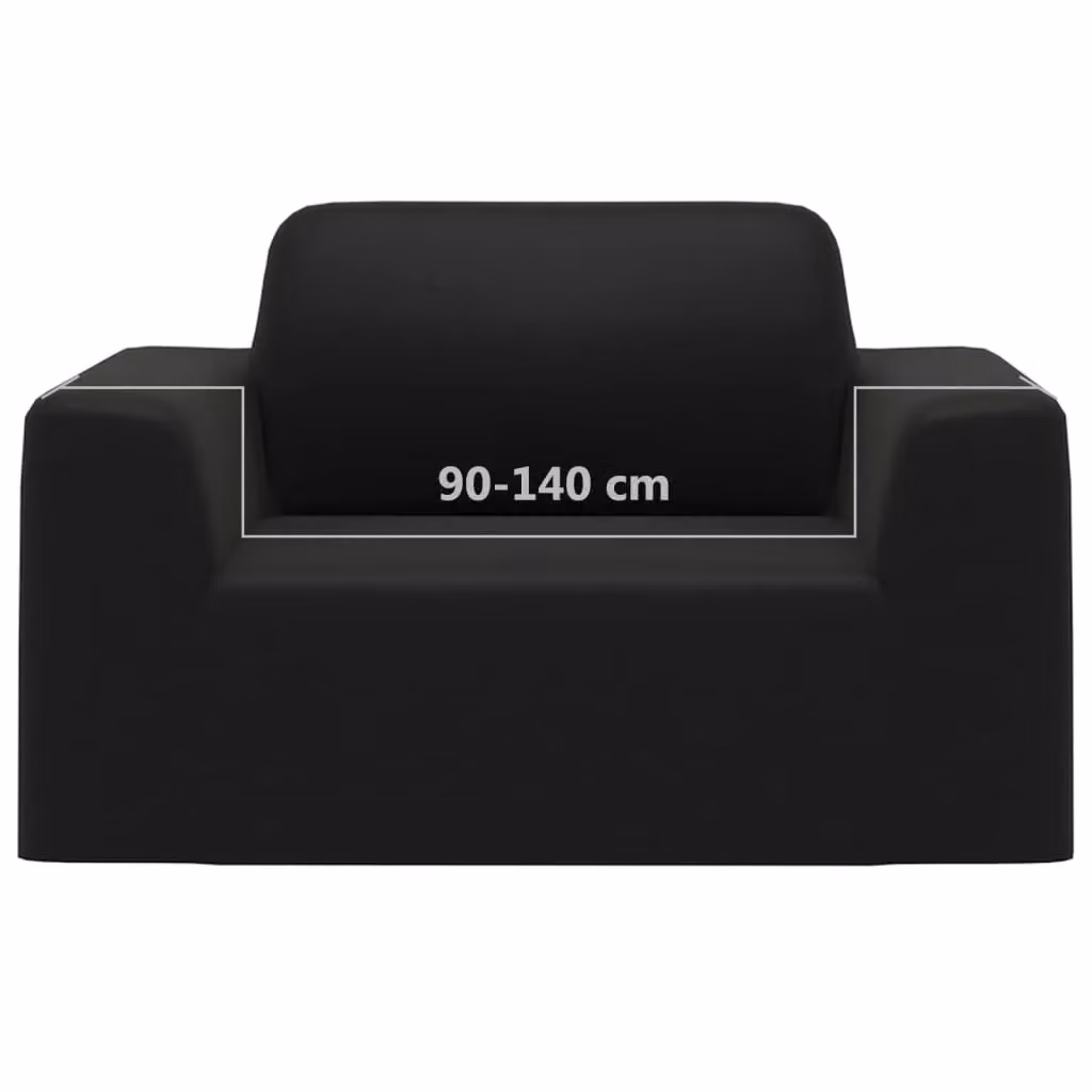 Berkfield Home Stretch Couch Slipcover in Black Polyester Jersey – 6