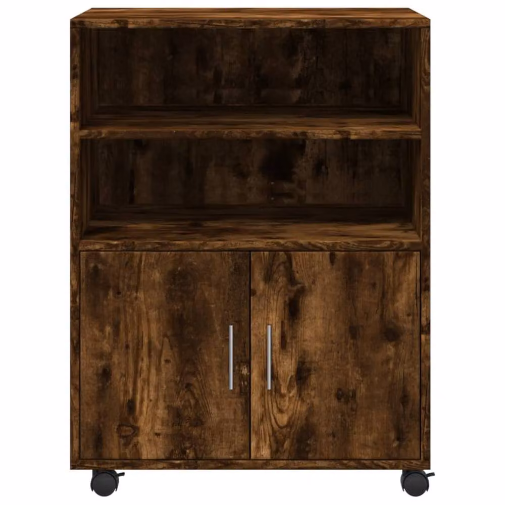 Berkfield Home Rolling Cabinet in Smoked Oak Brown, W/D/H: 60 x 48 x 81 cm – 4