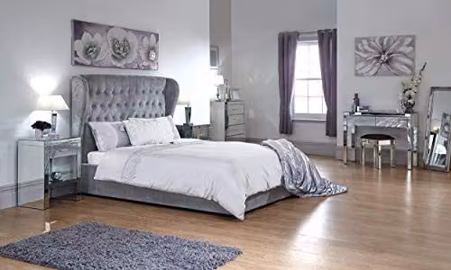 GFW Dakota Upholstered Ottoman Bed Frame in Grey Fabric, W/D/H: 140 x 200 x 135 cm – 1