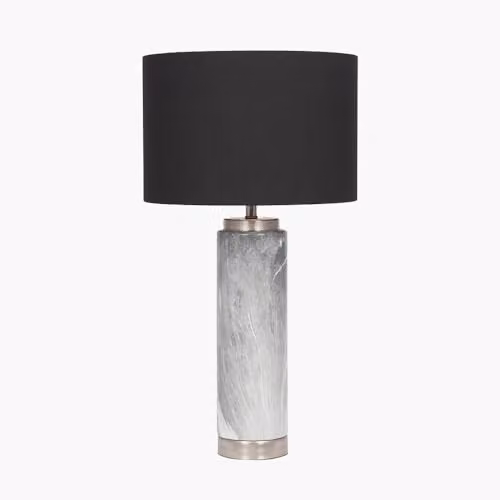 Pacific Lifestyle Grey Marble Effect Ceramic Table Lamp with Gold Detail, H: 55 cm, W: 30 cm, D: 30 cm – 2