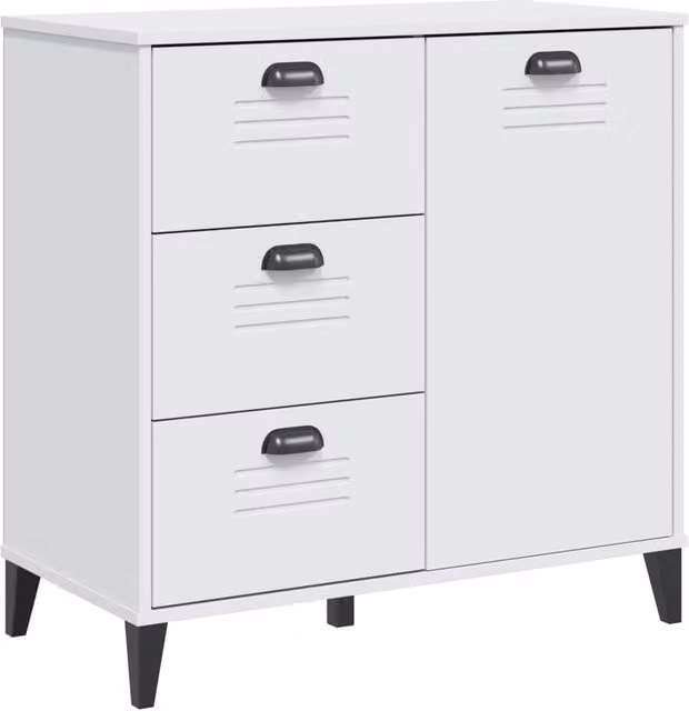 Berkfield Home VIKEN White Sideboard in Engineered Wood, W/D/H: 80 x 40 x 80 cm