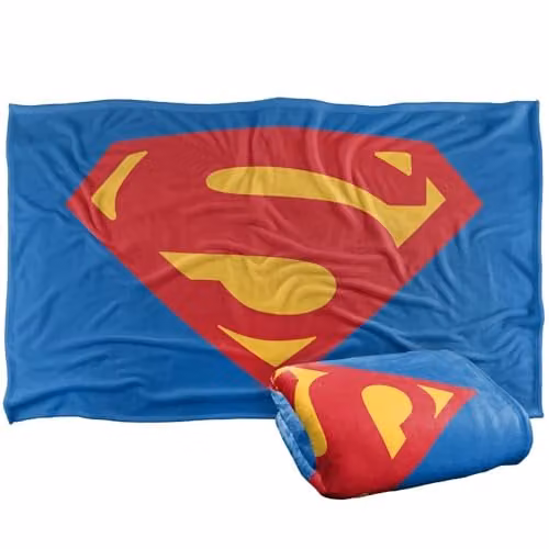 Warner Bros. Superman Shield 2006 Super Soft Fleece Throw Blanket, Multicolour, W: 91.44 cm, L: 147 cm