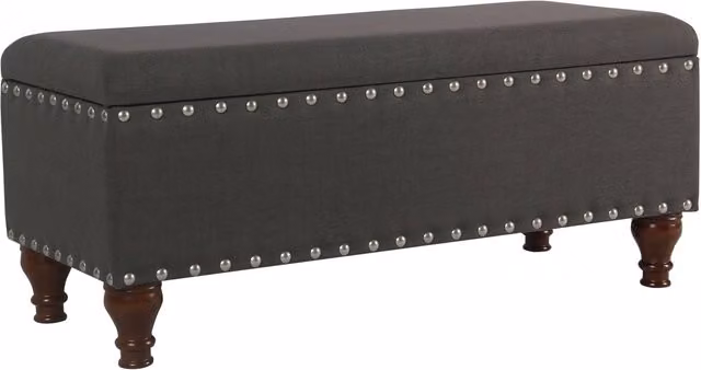 Luxor Living Classic Upholstered Storage Ottoman Bench in Anthracite Grey – 1