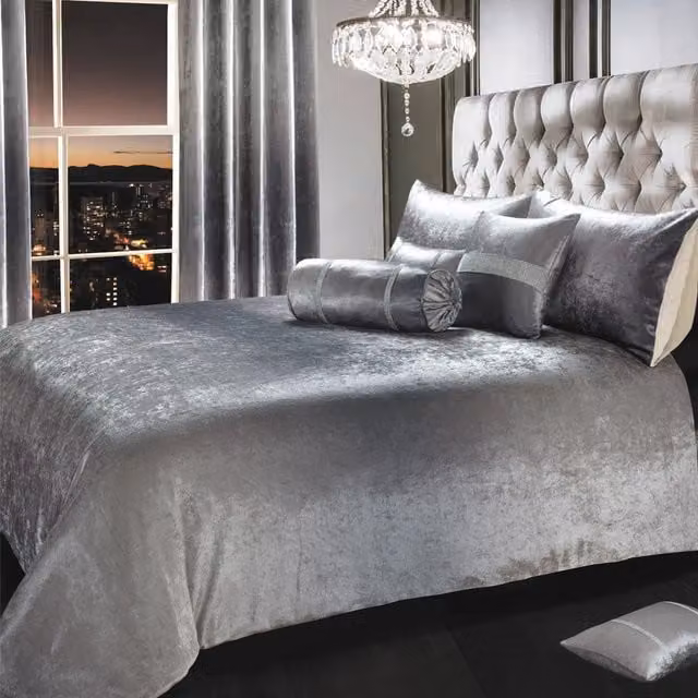 Intimates Grey Ombre Velvet Tonal Duvet Set and Pillowcase, W: 180 cm, L: 200 cm