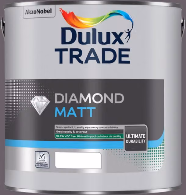Dulux Diamond Matt Dispersion Paint in Purple, 2.5 l
