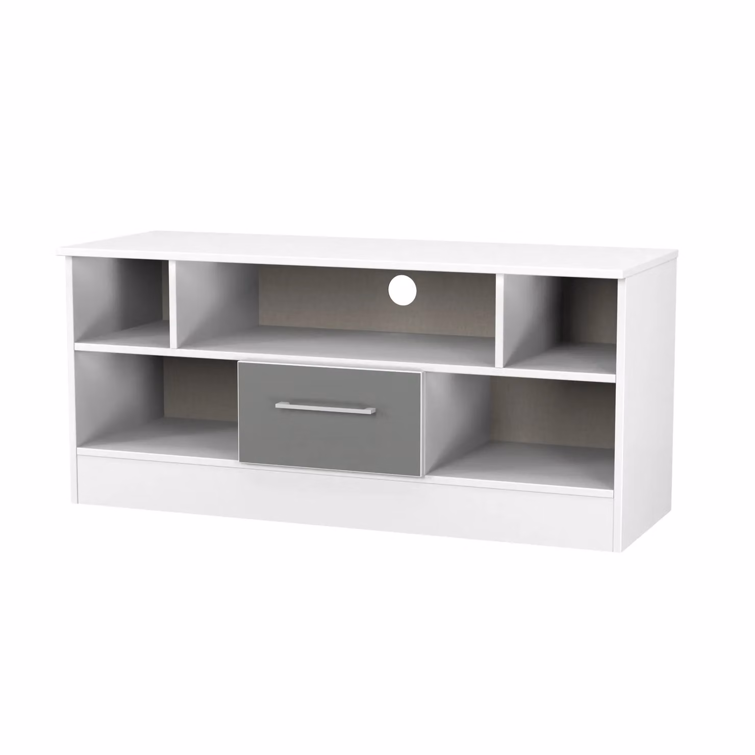 Ready Assembled 2 U Gloucester 1 Drawer TV and Media Unit in Mid Grey – 1