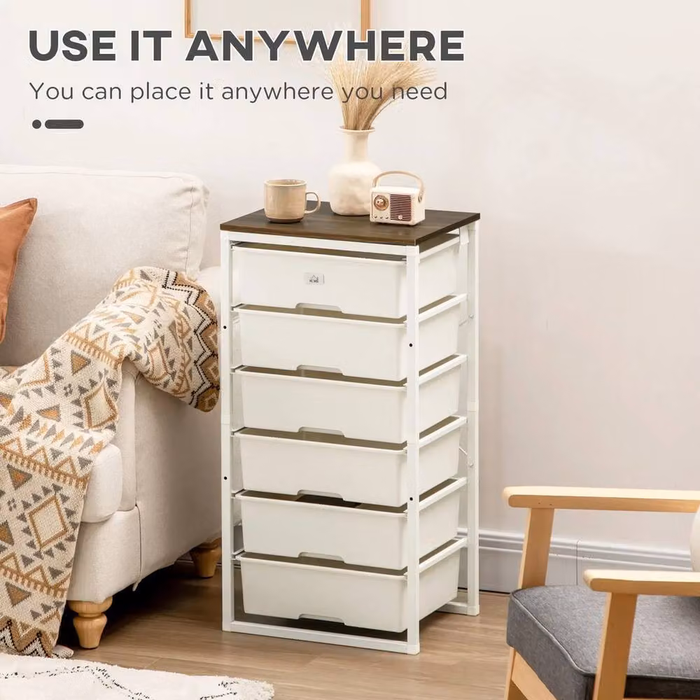 EONLION 6 Drawer Chest of Drawers in White – 3