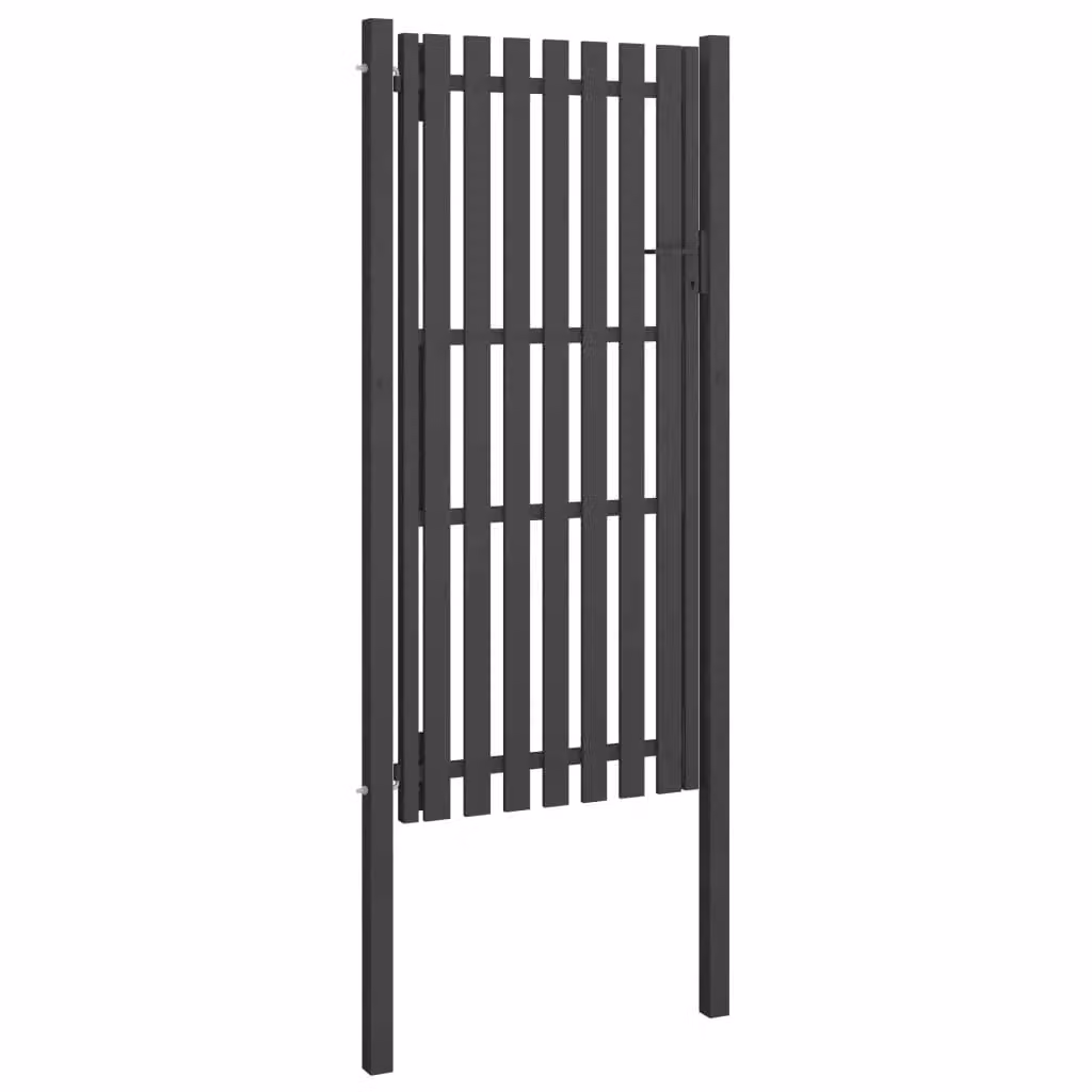 Berkfield Home Anthracite Steel Garden Fence Swing Gate W/H: 1 x 2.5 m – 2