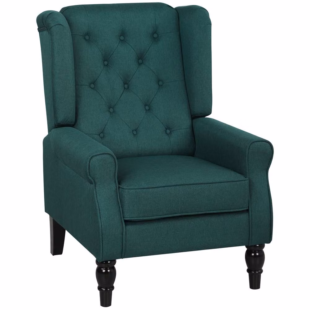 Wyld Haus Redi Retro Wingback Armchair in Dark Green with Diamond Button Tufting, W/D/H: 74.0 x 102.0 x 86.0 cm – 2