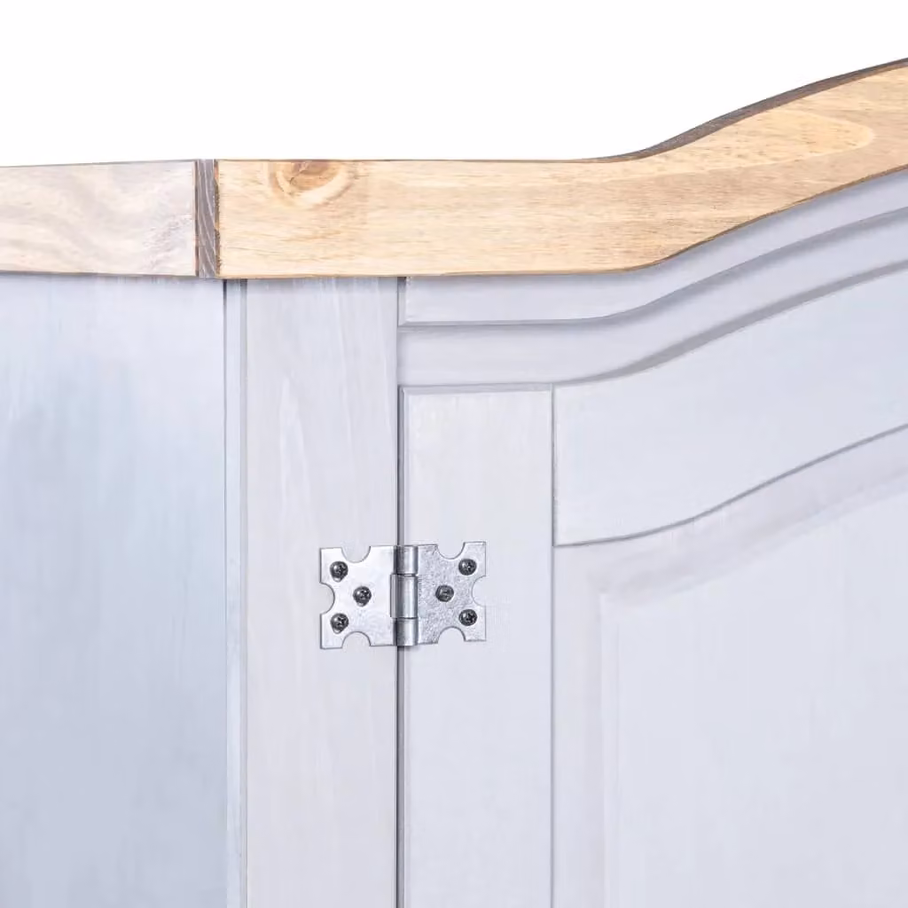 Berkfield Home Corona Range 2 Door Mexican Pine Wardrobe in Grey – 2
