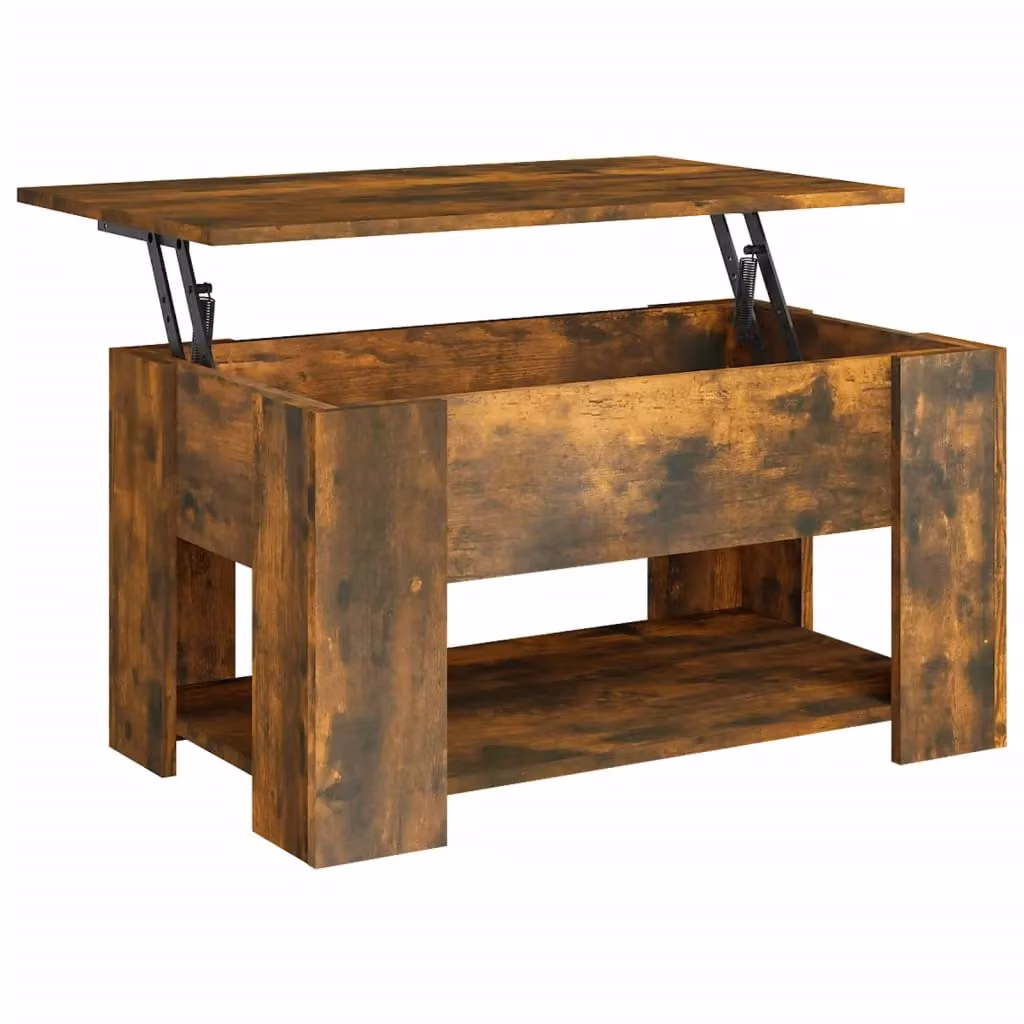 Berkfield Home Modern Smoked Oak Coffee Table in Brown, W: 79 cm, D: 49 cm, H: 41 cm – 2
