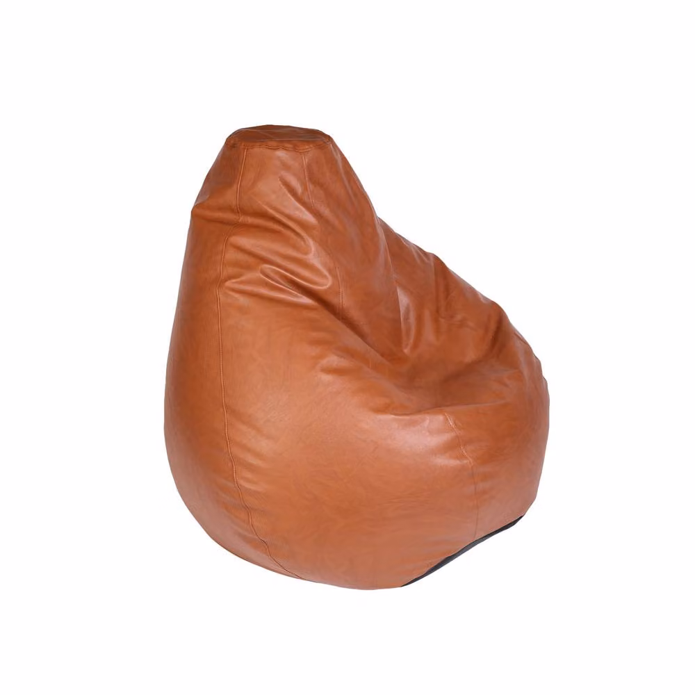 Kaikoo Tan Faux Leather Tear Drop Beanbag for Adults – 2