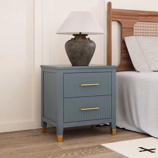 Biasi 2 Drawer Bedside Table in Grey
