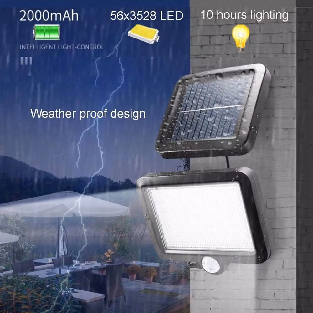 KORVIXA Pack of 2 Solar LED Barn Lights with Motion Sensor in Black, Diameter: 35 cm, Height: 21 cm – 4