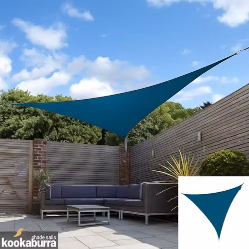 Kookaburra Primrose Square Water Resistant Sun Shade Canopy in Petrol Blue, W/D/H: 3.6 x 3.6 x 3.6 m – 4