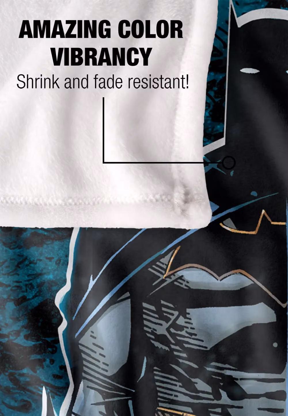 Batman Batcave Silhouette Super Soft Fluffy Throw Blanket in White, W: 152 cm, D: 127 cm – 4
