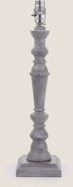Laura Ashley Tate Classic Wooden Table Lamp Base in Grey