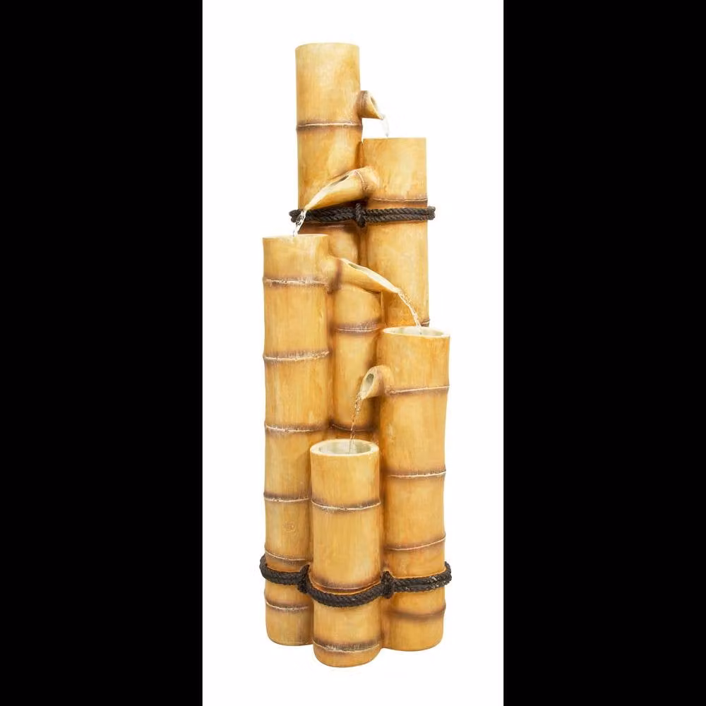 Primrose White Ginko Bamboo Effect 4 Tier Cascade Outdoor Water Feature, Height: 88 cm – 7
