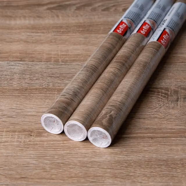 dc fix Sonoma Oak Lt Self Adhesive Vinyl Wrap for Kitchen Doors and Worktops, Brown, W: 67.5 cm, L: 2 m (Pack of 3)