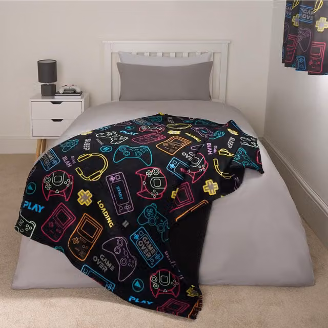 OHS Black Sherpa Fleece Throw Blanket for Kids and Adults – 1