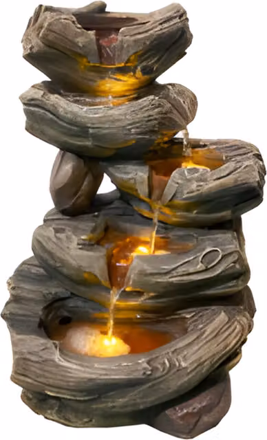 Tranquility Grey Solar Cascade Tabletop Water Feature