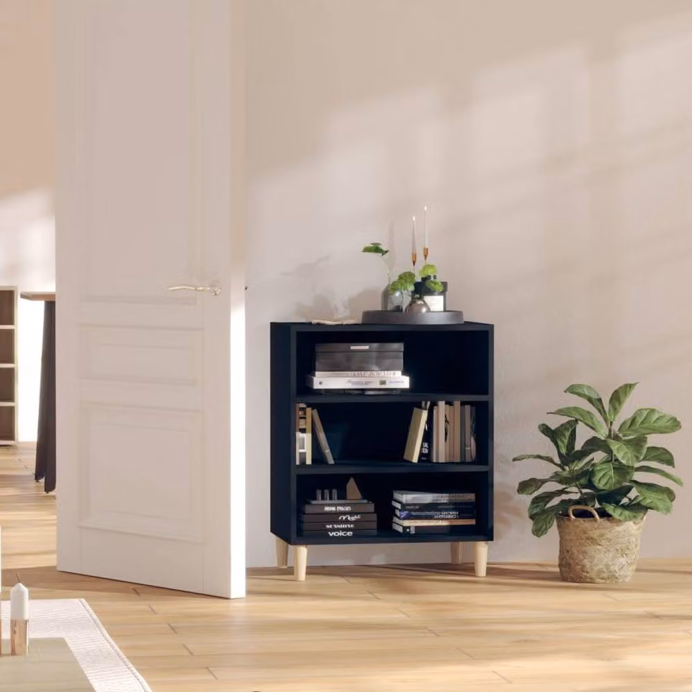 Berkfield Home Black Matt Sideboard in Engineered Wood, W/D/H: 57 x 35 x 70 cm – 2