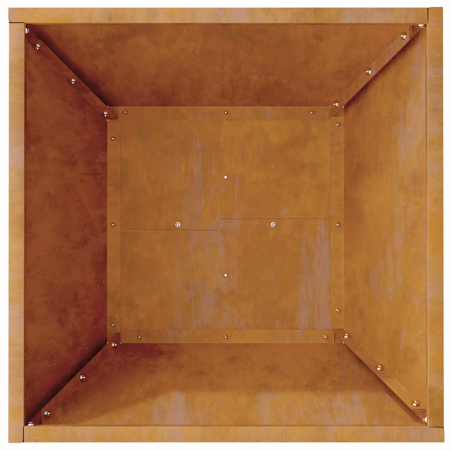 Berkfield Home Garden Bowl Planter Set of 5 in Multicolour Weathering Steel, W/D/H: 40 x 40 x 15 cm – 5