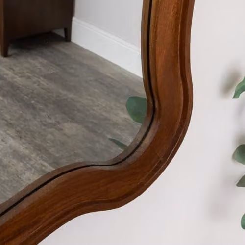 Melody Maison Modern Organic Wavy Edge Wall Mounted Mirror in Brown, W: 60 cm, H: 80 cm – 2