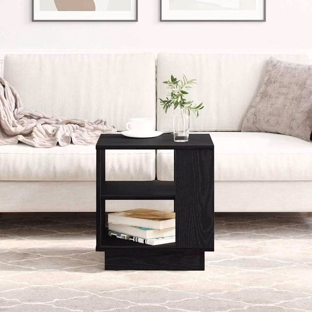 Berkfield Home Elegant Square Coffee Table in Black Oak, W/D/H: 40 x 40 x 43 cm – 2