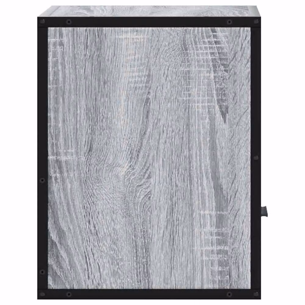Berkfield Home Set of 2 Wall-mounted Bedside Cabinets in Grey Sonoma, W: 40 cm, D: 31 cm, H: 39.5 cm – 7