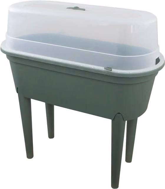 GEEZY Raised Garden Bed Planter Box with Lid and Legs in Green