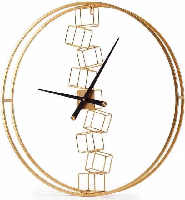 Gymax Nordic Style Large Round Gold Wall Clock, Diameter: 68 cm