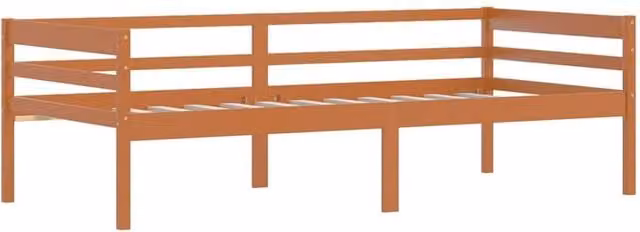 Berkfield Home Solid Pinewood Bed Frame, Brown, W/D/H: 90 x 200 x 65 cm