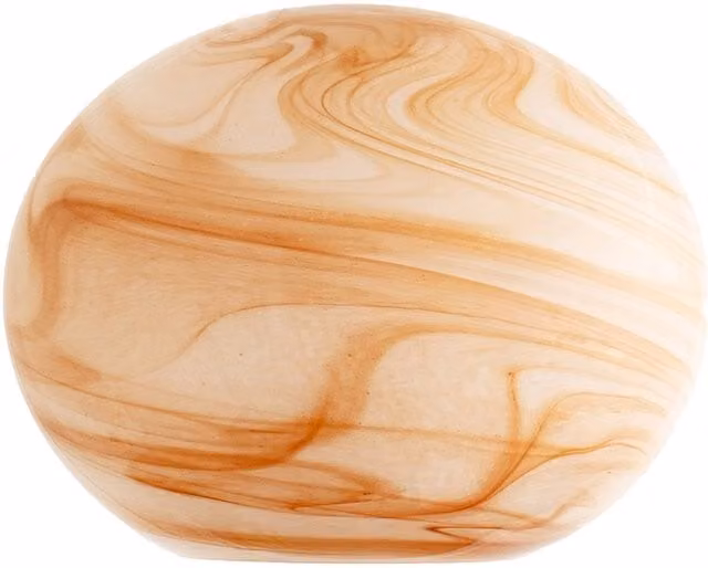 ValueLights Sookie Alabaster Marble Effect Sphere Easy Fit Ceiling Light Shade in Beige and White Glass