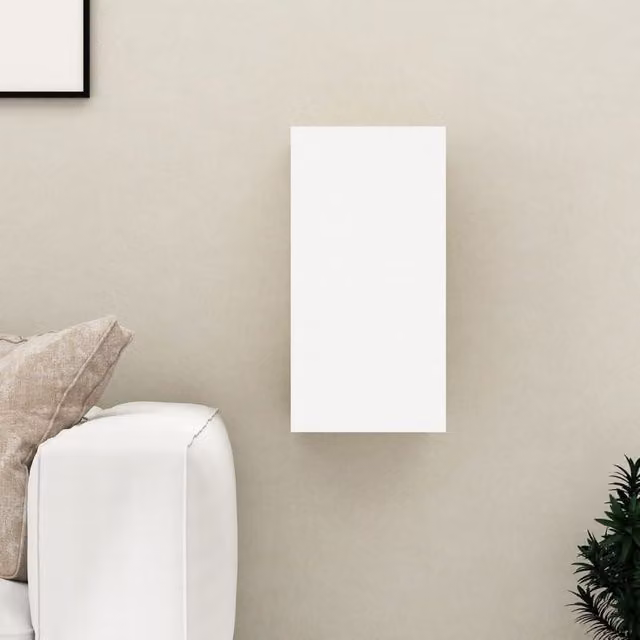 Berkfield Home White Wall Mounted TV Cabinet with Internal Shelves and Hinged Doors, W/D/H: 60 x 30 x 30 cm