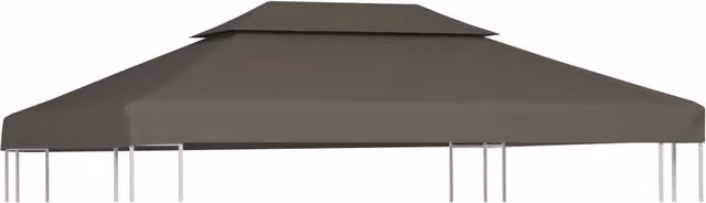 Berkfield Home 2-Tier Gazebo Top Cover, Beige, W: 4 m, D: 3 m