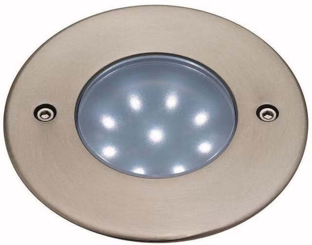 Netlighting LED 9 Light Walkover Recessed Garden Light in Grey Stainless Steel with IP68 Rating