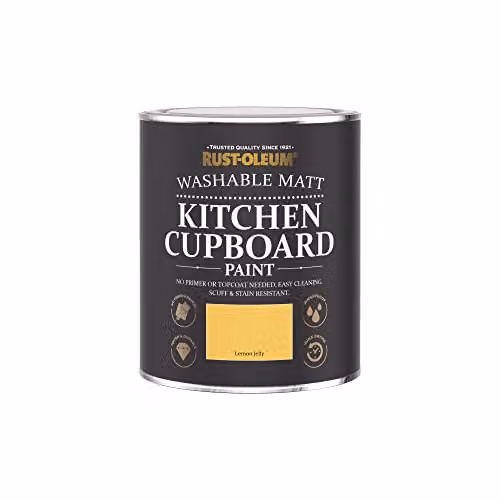 Rust-Oleum Yellow Kitchen Cupboard Paint in Matt Finish, Lemon Jelly, 750ml – 3