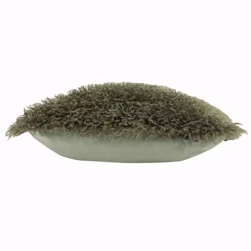 Furn Rowan Faux Fur and Velvet Decorative Cushion, Beige or Green, W/D/H: 50 x 50 x 50 cm – 2