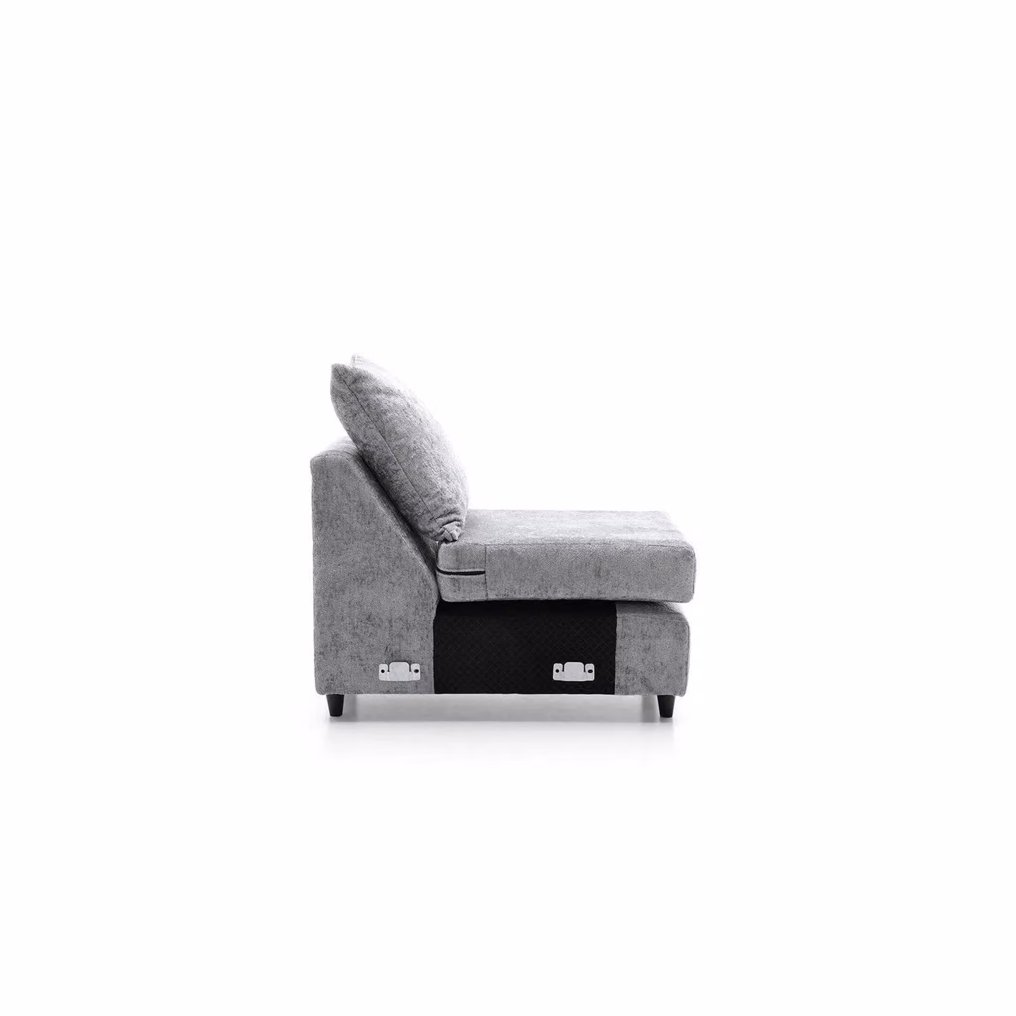 Abakus Direct Harriet Crushed Chenille Extension Unit in Grey – 2