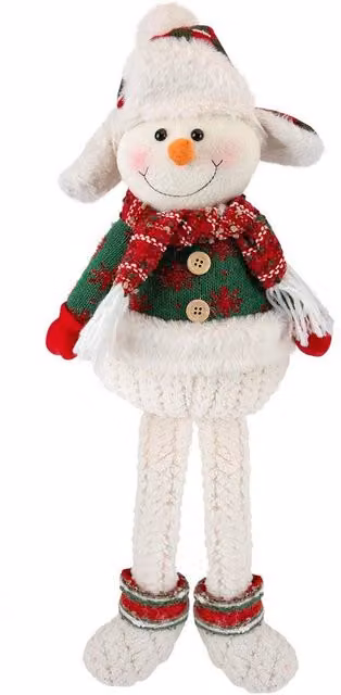 VFM e-Store Christmas Standing Snowman Decoration in White and Red, H 51.5 cm x W 23.5 cm